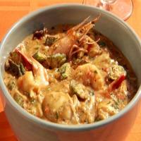 Shellfish and Andouille Gumbo with Shrimp, Scallops, Clams and Oysters with Crispy Okra_image