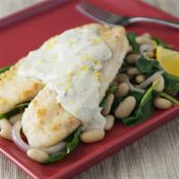 Tilapia Fillets with Tuscan White Bean & Spinach Salad image