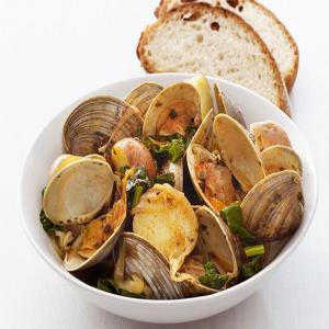 Steamed Clams and Kale image