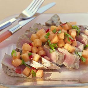 Tuna Steaks with Melon Salsa image