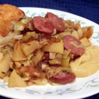 Smoked Chicken Sausage With Apples & Cabbage image