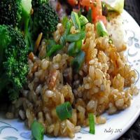 Brown Rice With Onions, Garlic, and Pecans image