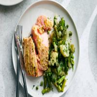 Mustard Salmon With Spring Vegetable Stew_image