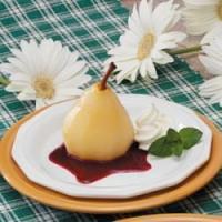 Pears with Raspberry Sauce image