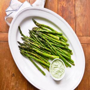 Asparagus with Herb Dipping Sauce Recipe - The Mom 100_image