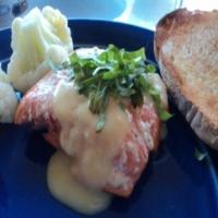 Grilled Salmon With Basil and Hollandaise Sauce image