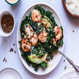 cajun shrimp kale caesar salad {keto + dairy-free} - Stem + Spoon_image