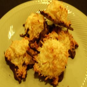 Coconut Macaroons Chocolate Dipped_image