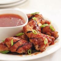 Grilled Peach BBQ Chicken Wings image