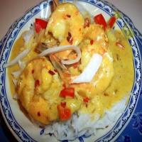 Coconut ~ Curried ~ Shrimp Over Basmati Rice_image