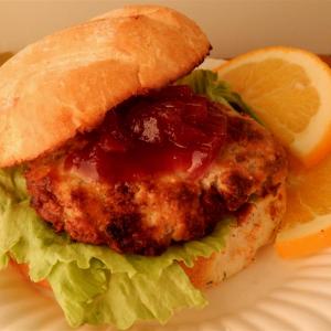 Kosher Broiled Turkey Burgers with Cranberry Sauce image