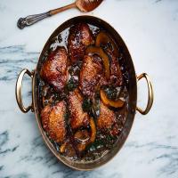 Braised Chicken Thighs with Squash and Mustard Greens_image