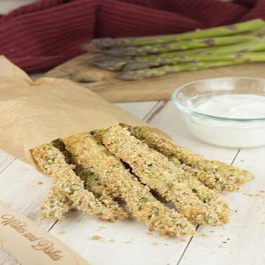 Baked Parmesan Asparagus Fries with Creamy Lemon Dipping Sauce | Wishes and Dishes_image