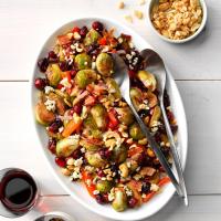 Crunchy Bacon Blue Cheese Red Pepper Brussels Sprouts image