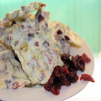 White Chocolate Bark With Pistachios and Dried Cranberries image
