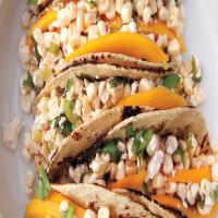 Cotija and Corn Tacos with Lime and Mango image