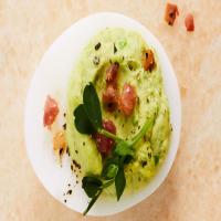 Deviled Eggs with Peas and Ham image