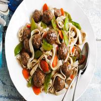 Asian Meatballs with Lo Mein Noodles image