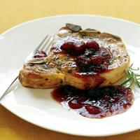 Pork Chops with Cranberry, Port, and Rosemary Sauce image