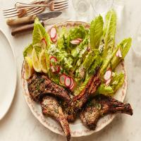 Grilled Lamb Chops With Lettuce and Ranch Dressing image