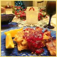 Eggnog Waffles with Cranberry Orange Rum Compote_image
