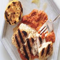 Grilled Halibut with Grilled Red Pepper Harissa image