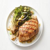 Grilled Rosemary Pork Chops with Escarole image