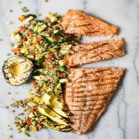 Grilled King Salmon with Lentil Salad_image