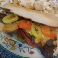 Beef, Peppers and Onions Sandwich_image