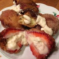 Strawberry Fritters with Chocolate Sauce image
