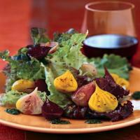 Roasted Beets and Baby Greens with Corinader Vinaigrette and Cilantro Pesto_image