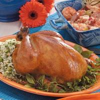 Roasted Chicken with Basil-Rice Stuffing image