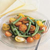 Tomato and Bean Salad with Garlic-Chive Blossoms_image