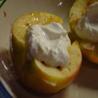 Very Healthy Near Instant Baked Apple With Creamy Nonfat Yogurt image
