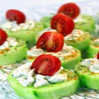 Cucumber Bites with Herbed Cream Cheese & Cherry Tomato Recipe - (3.9/5)_image