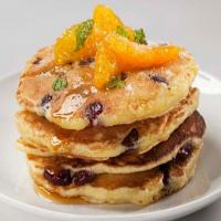 Cranberry Cornmeal Pancakes with Glazed Oranges_image