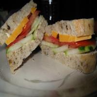 Cucumber, Tomato and Cheddar Sandwich image