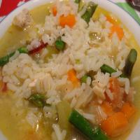 Chicken Soup With Asparagus and Rice image