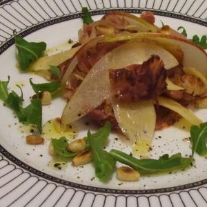 Shavings of Country Ham With Parmesan, Pears and Pine Nuts_image