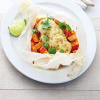 Thai-style chicken & sweet potato parcels image