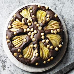 Squidgy pear & hazelnut chocolate spread cake image