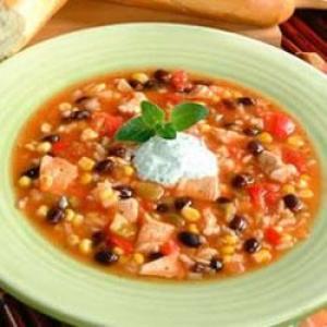 Mexican Chicken Soup With Cilantro-Chile Cream_image