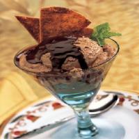 Coffee Ice Cream and Mexican Chocolate Sundaes with Cinnamon-Sugar Tortilla Crisps_image