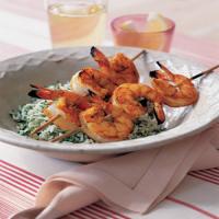 Curried-Shrimp Skewers with Rice Salad image