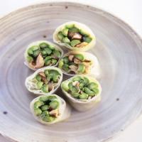 Wasabi Spring Rolls with Warm Asparagus and Shiitake Mushrooms_image