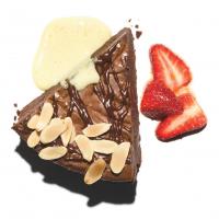 Chocolate Truffle Pie with Orange-Champagne Sabayon and Strawberries_image