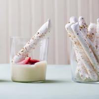 Lemon Pudding with Strawberries and Meringue Cigars image