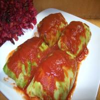 Creole Rice and Sausage Stuffed Cabbage Rolls image