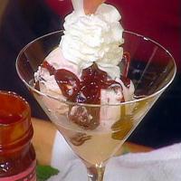 Black Cherry Ice Cream with Chocolate Sauce image