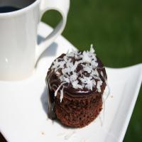 Individual Chocolate Cakes With Chocolate Coconut Glaze image
